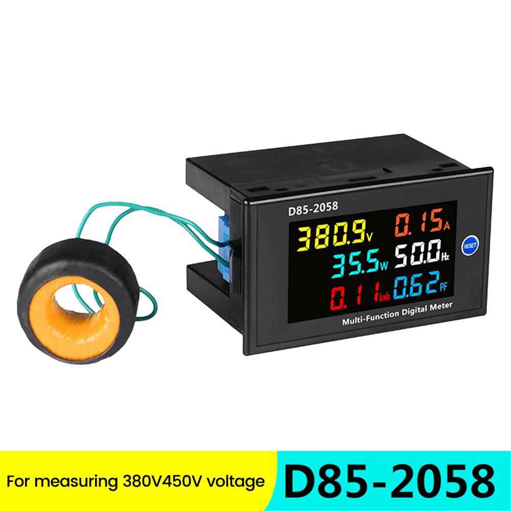 D85-2058 AC40-300V Digital Voltmeter Ammeter Multi-function Single Phase AC Power Frequency Electric Energy Power Factor Monitor