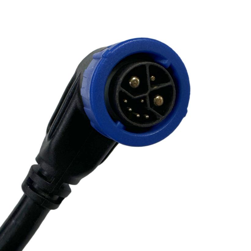 M23 Elbow Connector Cable: 2x4mm² Servo Motor Power Multicore with Hybrid PVC Sheath, OD 13mm