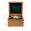 Handcrafted Gimbaled Brass Compass in Wooden Box P7N-L6E-Q29