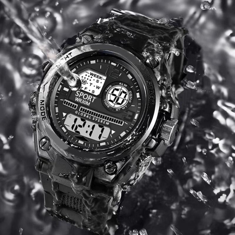 Relojes Deportivos para Hombre Militar Multifunción Digital 3Bar Impermeable Luminoso Despertador Reloj de Pulsera Electrónico para Hombre