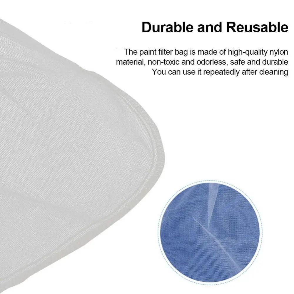 5Pcs Top Opening Liquid Filter Bags 1/2/5 Gallon Paint Screen Net Paint Strainer Bags  Painting