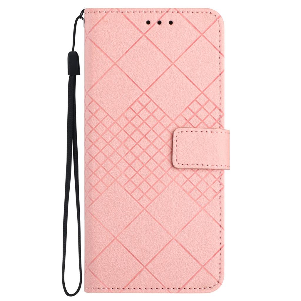 HT06 For Xiaomi Redmi 13C 4G/5G/13R 5G/Poco M6 5G/Poco C65 4G Leather Case Rhombus Pattern with Wrist Strap