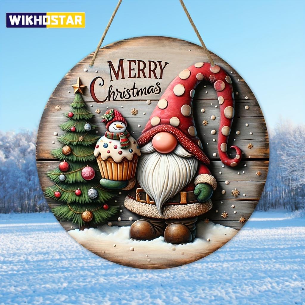 1pc Christmas Decorations Wooden Sign Merry Christmas Wooden Sign Hanging Decorations Christmas Sign