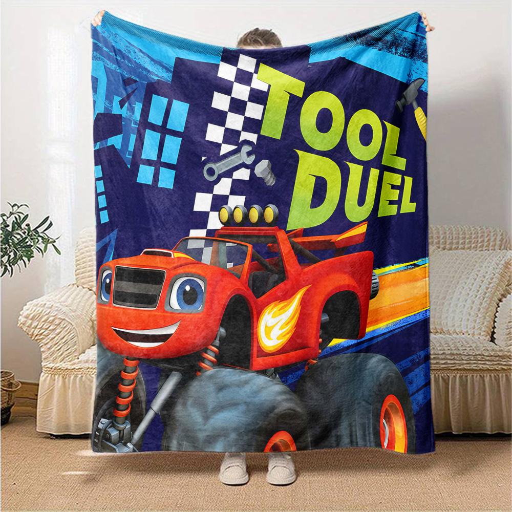 1pc Blaze and the Monster Machines Blanket, Gift, for Men and Women, Soft Blanket, Good for Sofa Bed Couch Travel, Lightweight Flannel Blanket