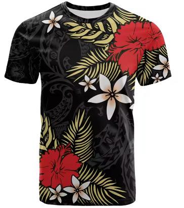 Fashion Polynesian 3D Printed T-Shirt Men's Summer Short Sleeve Hawaiian Crew Neck T-Shirt Casual Top