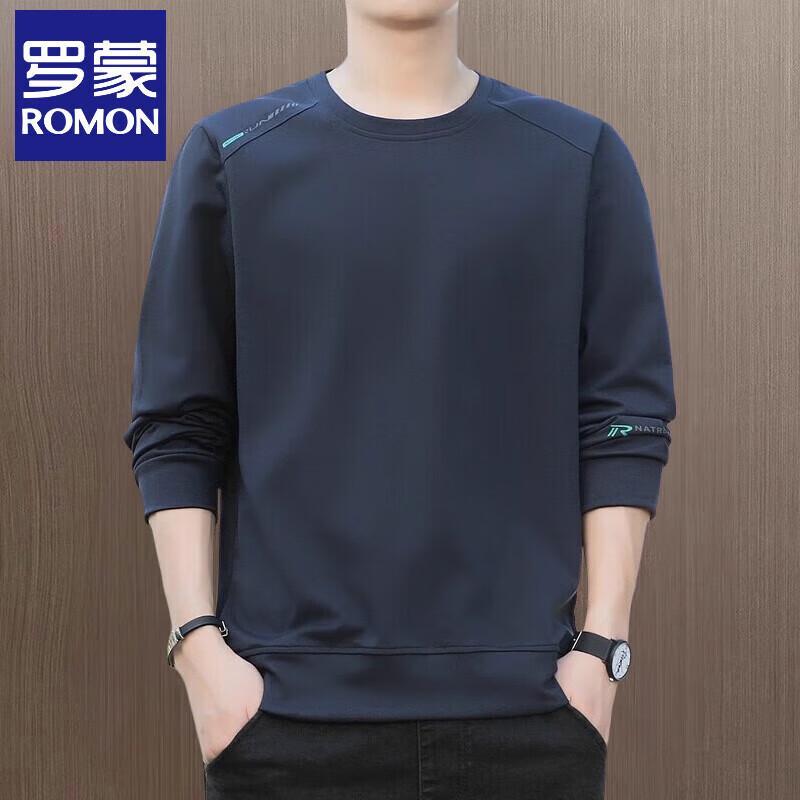 Romon Men s Autumn Round Neck Long Sleeve Pullover T-Shirt 2XL (runs small)