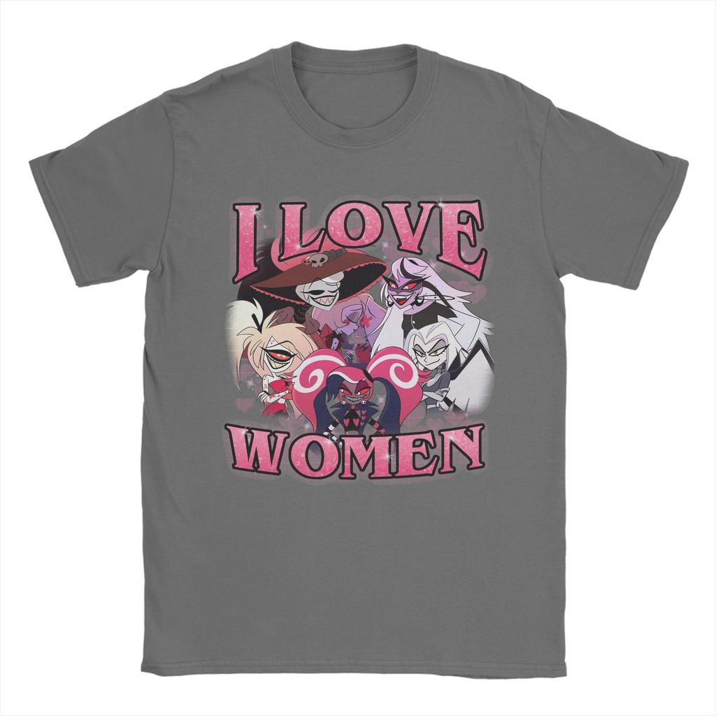 Hazbined Hoteled I love women T Shirt for Men 100% Cotton for Male T-Shirts Round Collar Tees Short Sleeve Tops Plus Size