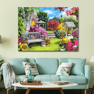 Diamantstickerei Diamantmalerei Kleiner Garten Kreuzstich Bild aus Strasssteinen Handgefertigte Geschenke