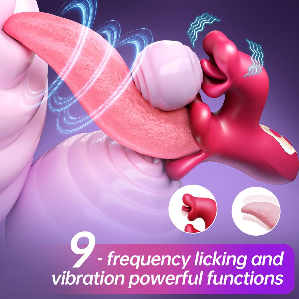 Women Vibrator Clitoral Stimulator APP Control 9 Modes Simulated Oral Tongue Licking G-Spot Vagina Vibrating Sex Toy for Couple