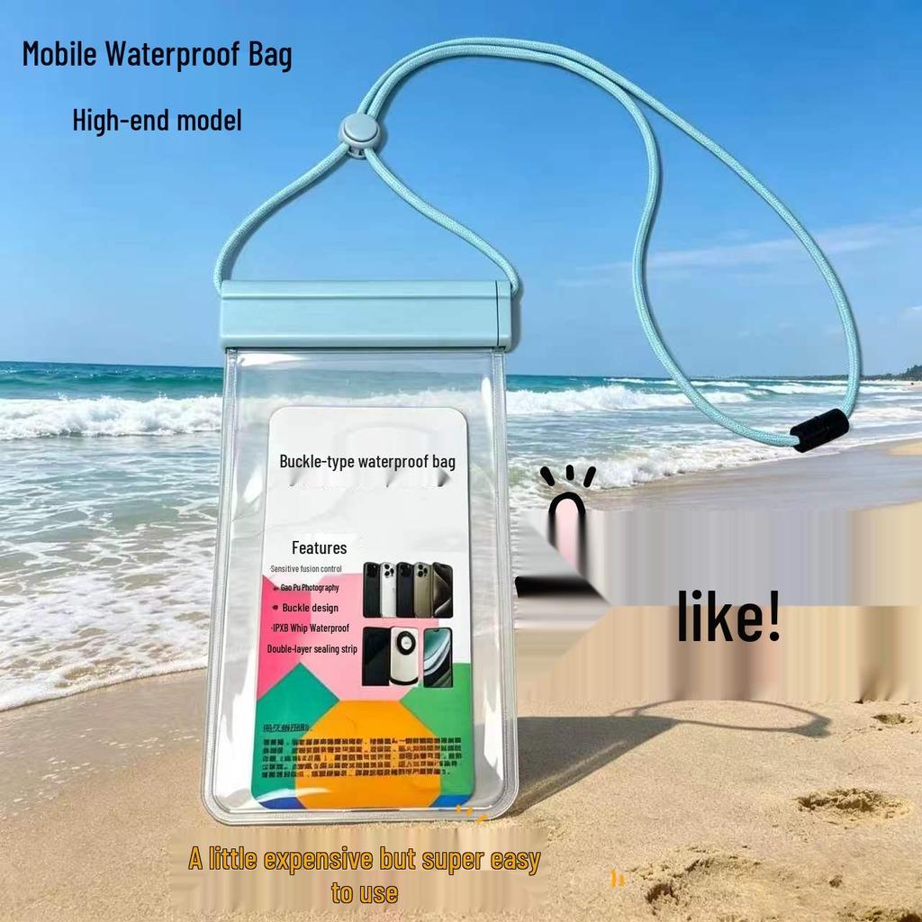 Transparent Waterproof Phone Pouch with Touch Screen for Swimming, Diving, Photography, and Rafting