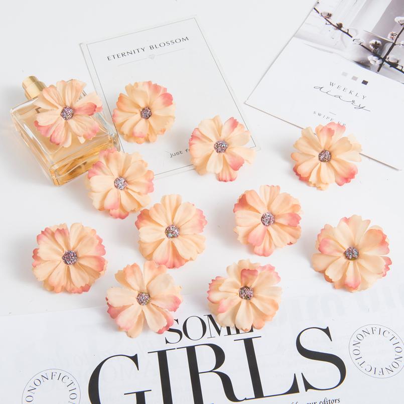 10/20pcs Artificial Flowers Cheap Daisy Heads Mini Home Wedding Decorations Diy Scrapbooks Fake Plants Festival Wreath Headdress