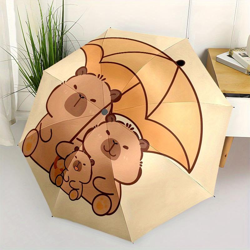 1pc Bear Family Umbrella Illustration Umbrella with Plastic Handle,Suitable for All Seasons Home Travel Outdoor UmbrellaSanlio119