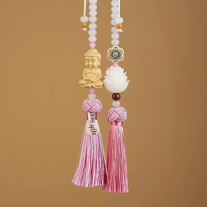 Buddha Bodhi Car Pendant High-end Safety Car Accessories Car Lotus Mirror Pendant Chinese Wind Supplies