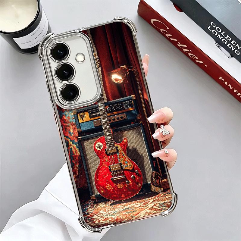 

Guitar Retro Rock Music Plating Phone Case For Samsung A17 A07 A37 A57 A16 A56 A15 A55 A14 A54 A13 A53 A26 A36 A25 A35 A24 A34 A Samsung A13