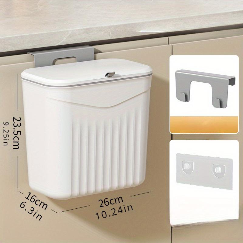Effortless Cleanup Space-Saving White Wall-Mounted Trash Bin for Kitchen - Durable Plastic, Multi-Functional Garbage Storage