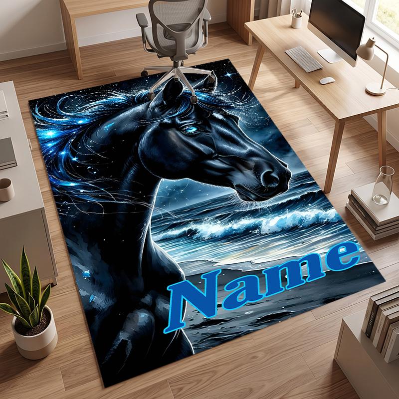 vivid horse (14) Personalized name Office Carpet Stylish Decor for Living Room Bedroom Kitchen