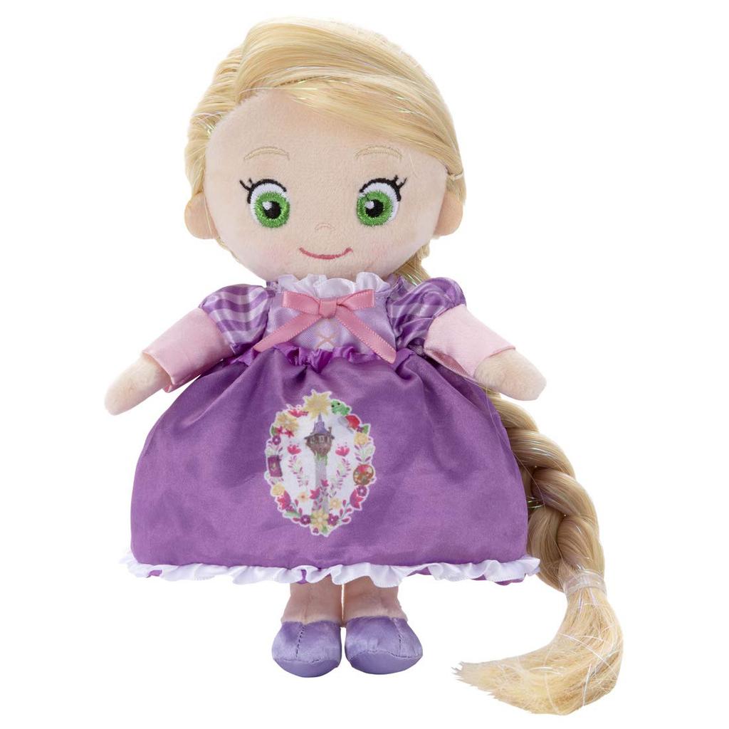 Takara Tomy Arts Disney Character My Friend Princess Hair & Makeup Plush Doll, Sparkly Dress-Up Rapunzel, Approximately 20cm Tall