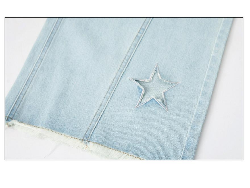 Spring/Summer Women's High-Waisted Wide-Leg Hollow Casual Jeans