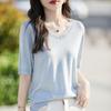 Women's Wool Sweater Qinghe Cashmere 50% Silk 50% Wool Autumn and Winter Wool Pullover Soft and Warm