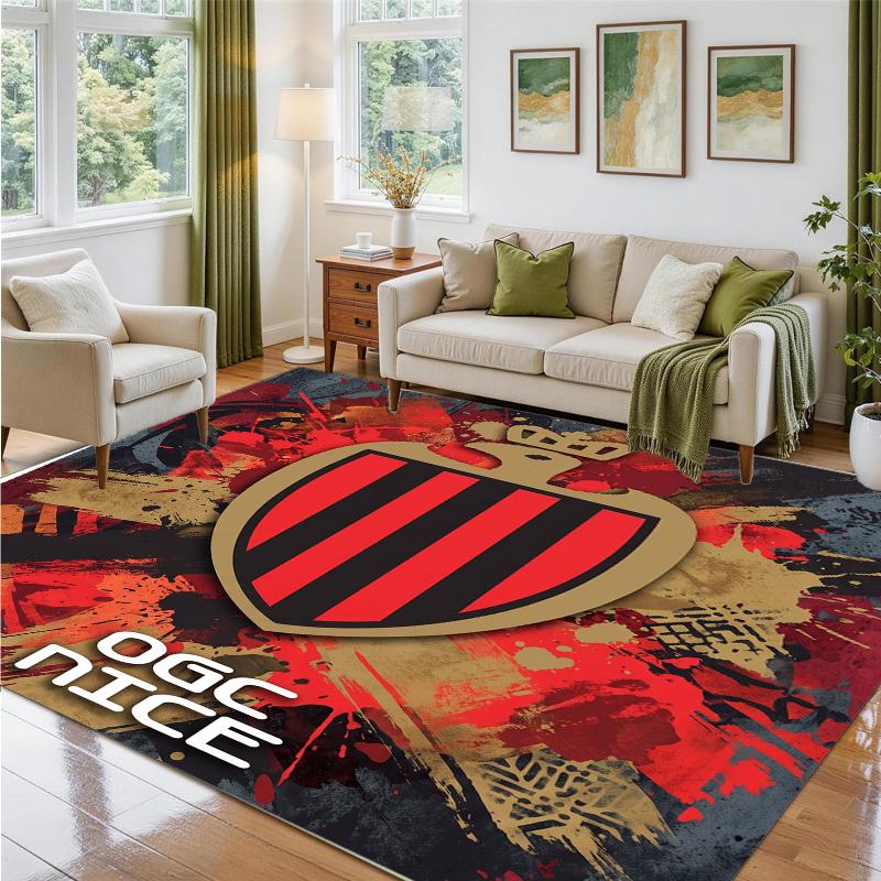 OGC Nice FC Design Crystal Velvet Rug Soft Decorative Mat for Bedroom Entrance