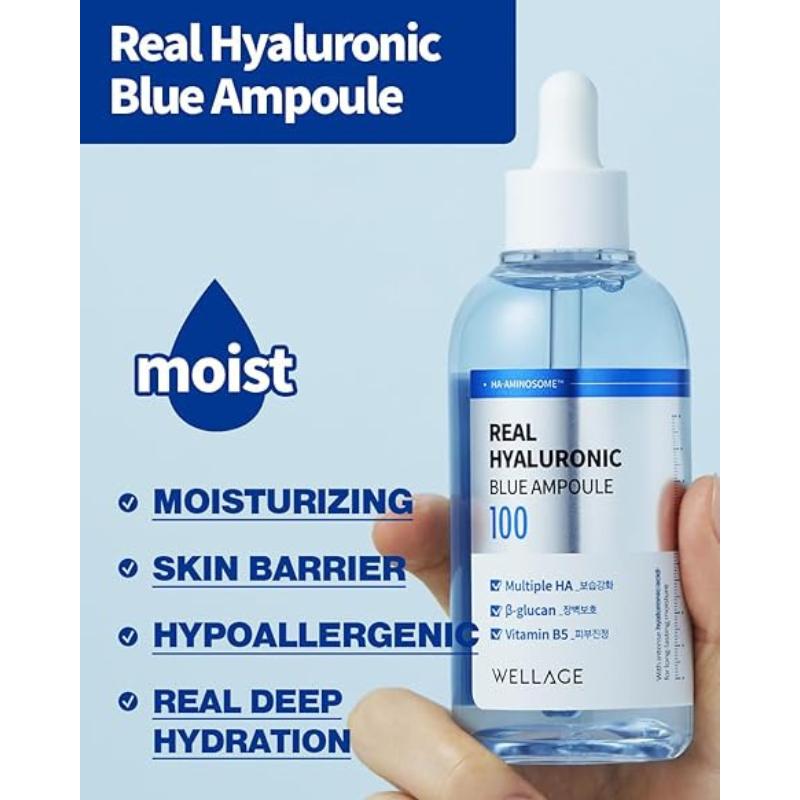 [WELLAGE] Real Hyaluronic Blue Ampoule 100ml / 3.38 fl oz