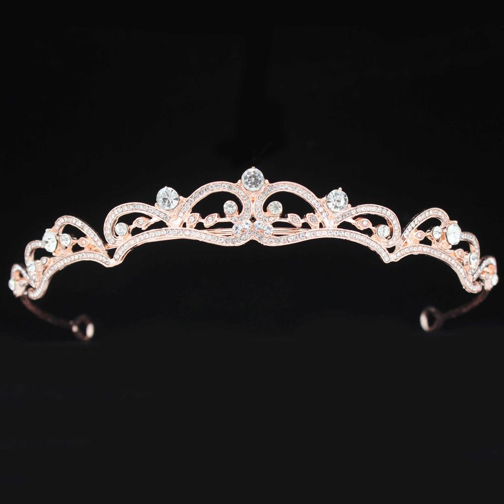 Gold Color Crystal Rhinestone Crown and Tiara Wedding Hair Jewelry Accessories for Women Bridal Tiaras Headpiece Girls Headbands