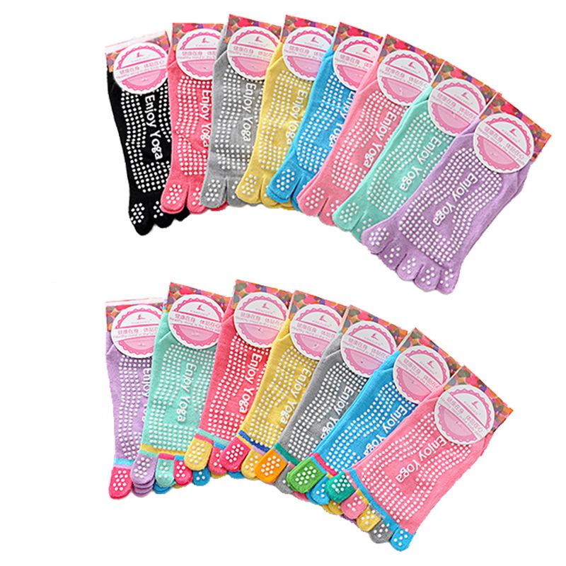 Pilates-Socken mit fünf Zehen, Damen, Pilates-Baumwolle, rutschfest, atmungsaktiv, Yoga, Tanz, Sport, Knöchelsocken für Fitness, Fitnessstudio, niedriger Knöchel