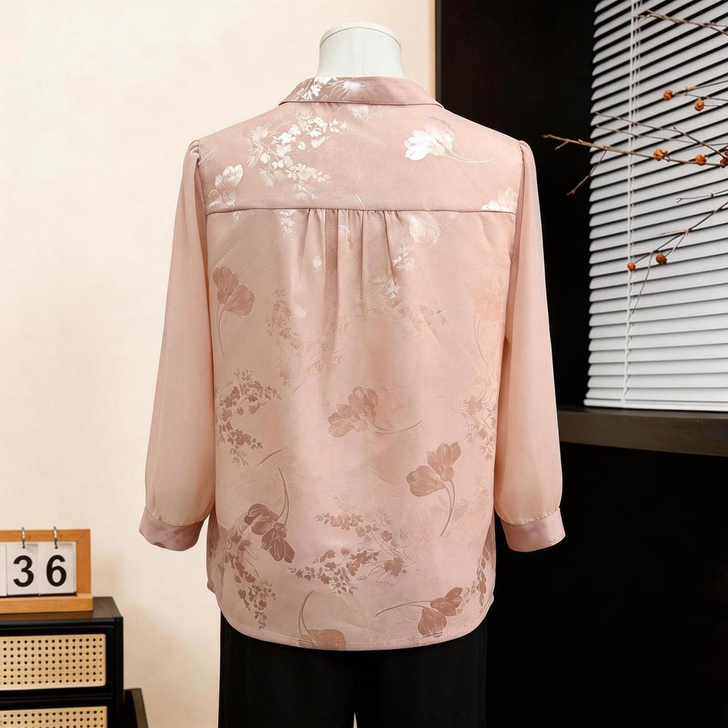 Mamas Elegante Chinesische Bluse Frühjahr 2026 - Damen Lässiges Frühjahr/Sommer Mode Top