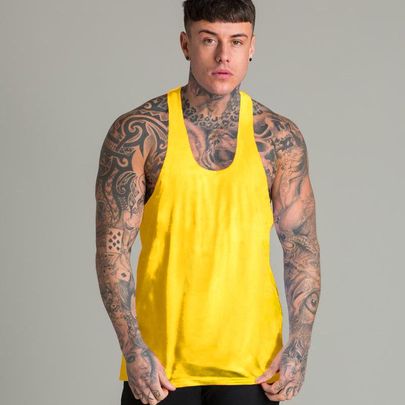 Pánské léto nový styl pánské tenké prodyšné sportovní fitness pletená košile bez rukávů ležérní volné pletené tílko