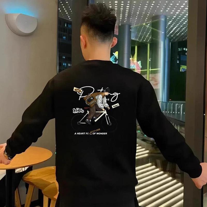 Men s Trendy Autumn/Winter Handsome Printed Heavyweight Hoodie - High-End Casual Fashion Top M