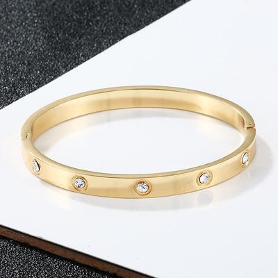Elegant Temperament and Versatile Wristband Fashion Simple Bracelet Buckle Full Bracelet Jewelry