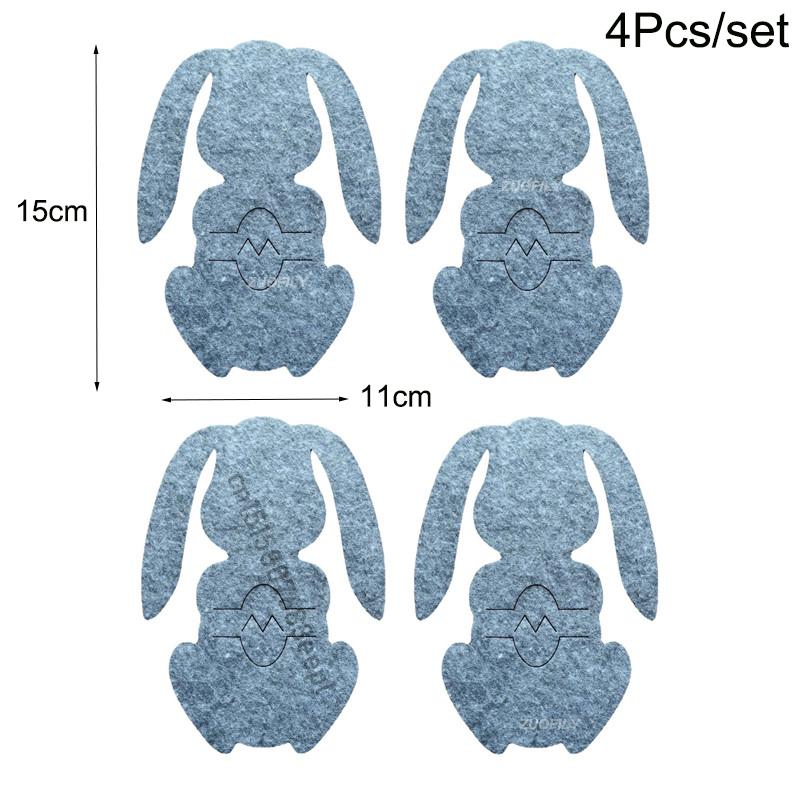 Easter Bunny Knife and Fork Holder 4Pcs/set Easter Eggs Rabbit Cutlery Bags Tableware Organizer Table Decorations Party Supplies
