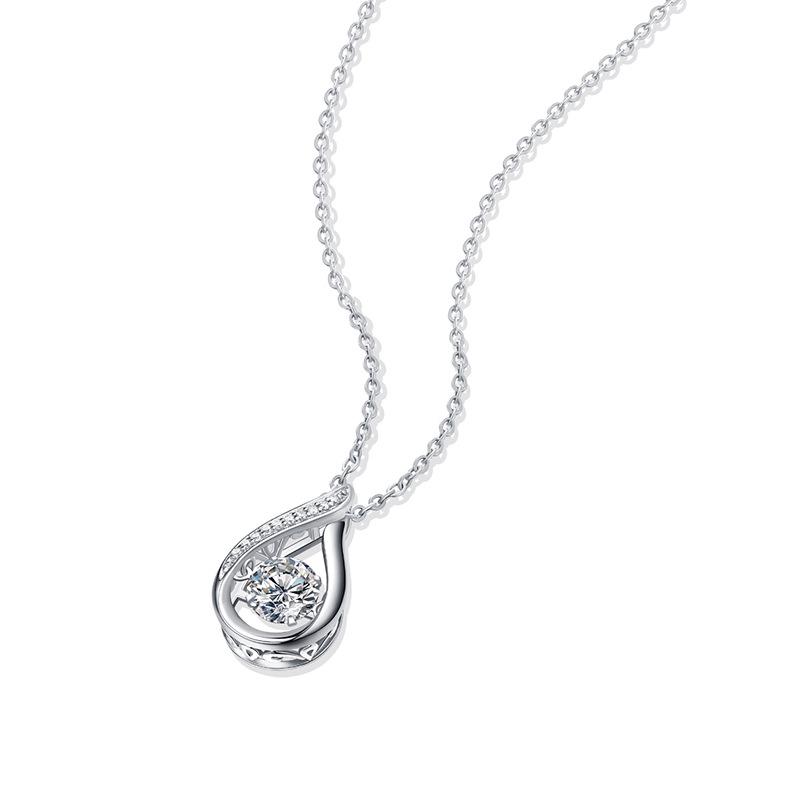 European American Fashion Moissanite Pendant Luxury Silver Choker Necklace for Women