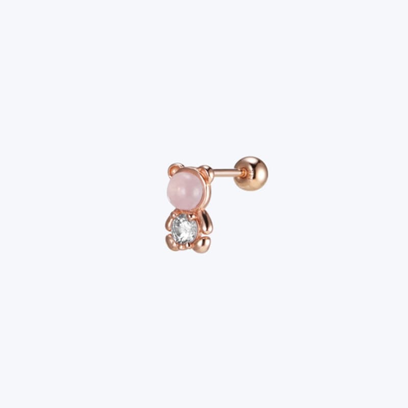 MIMIMIN Pink Opal Inner Conch Tragus Outer Conch Ear Lobe Bear Piercing OBEC (14k Gold)