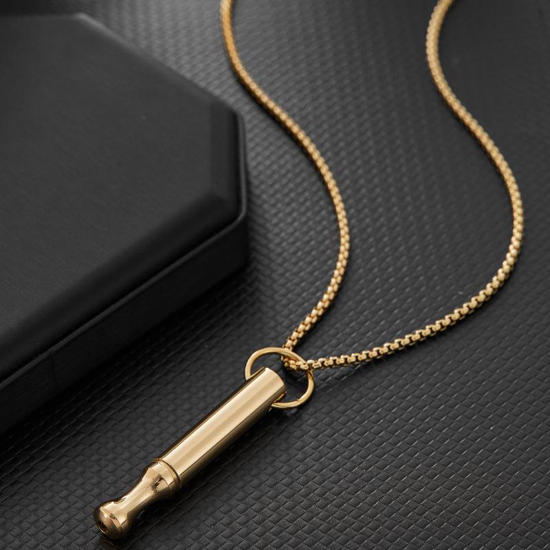 Breathwork Meditation Mindfulness Breathing Anti Smoking Necklace Stainless Steel Whistle Anxiety Relief Jewelry