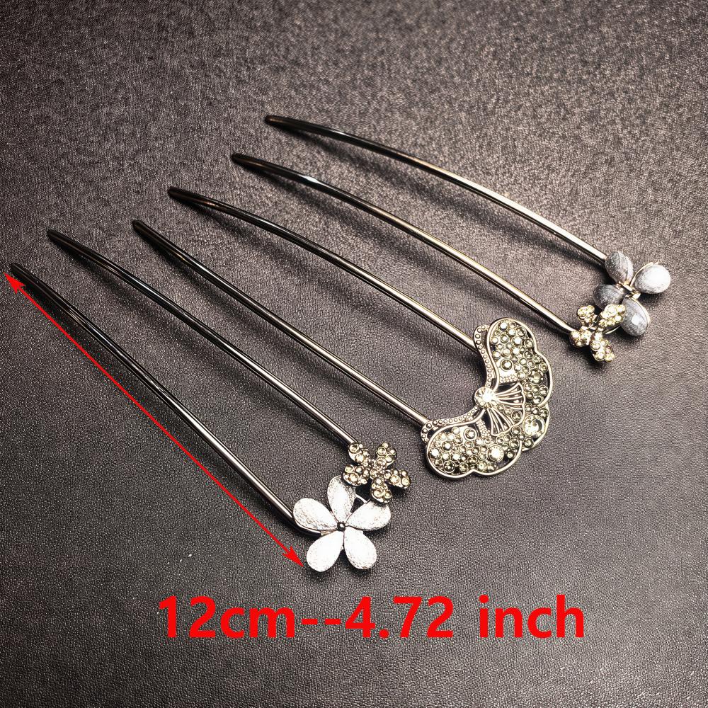 Chinese Style Hair Stick For Women Girls Vintage Hairpins Fashion Metal U-shaped Hair Clip Pins Hair Accessories