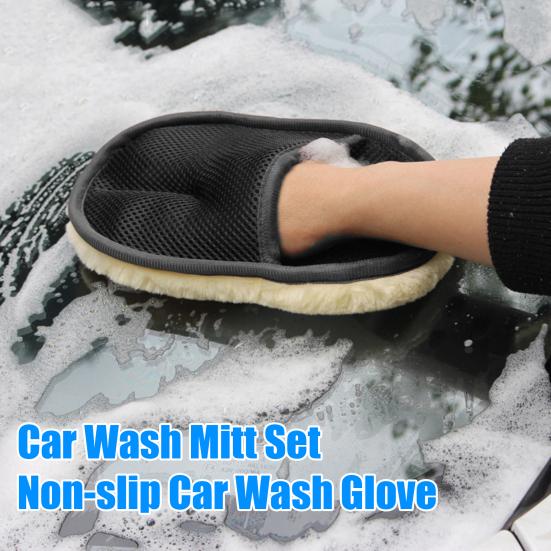 4Pcs Car Wash Mitt Microfiber Scratch Free Lint-Free Car Washing Glove Auto Detailing Cleaning Brush Car Beauty Supplies