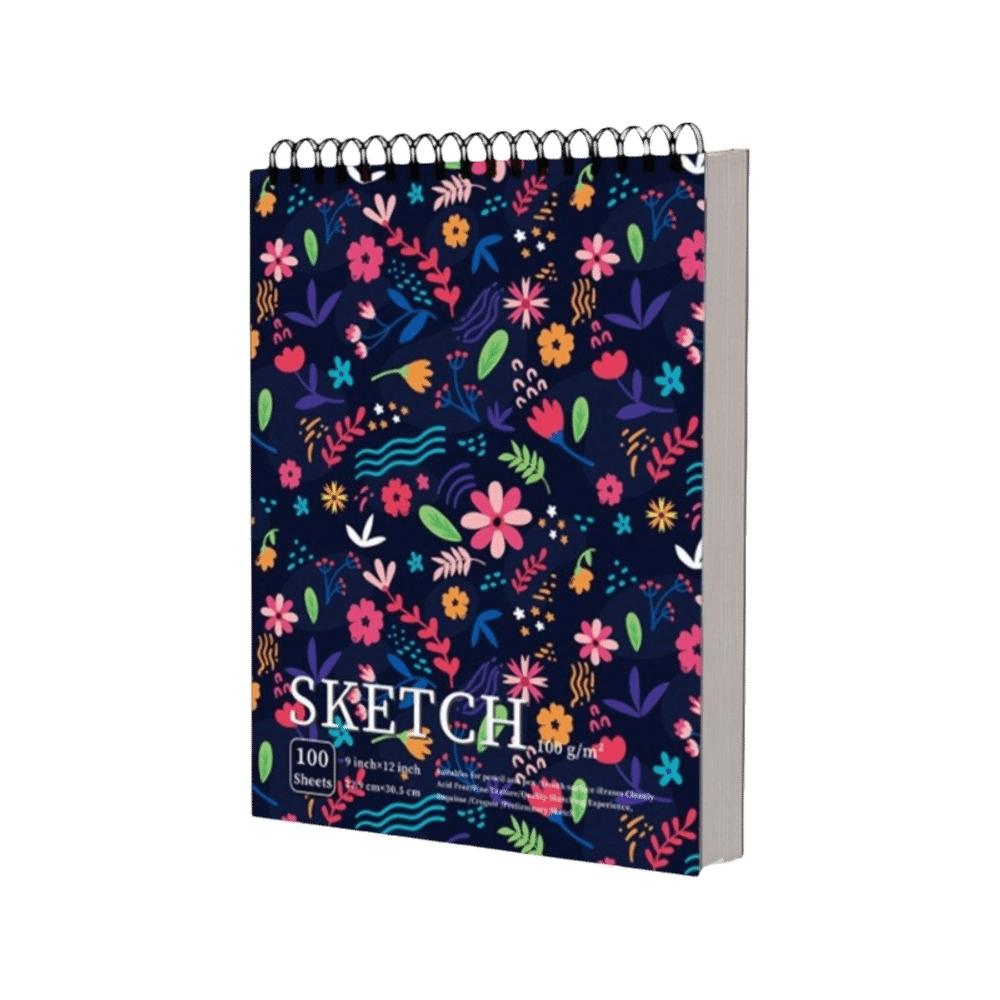 100 Sheets Spiral Bound Artist Sketchbook Perforated Pages Sketching Notebook  Crayon Drawing