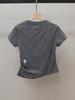 High-End Women's Autumn French-Style Pleated Waist Embroidered T-shirt