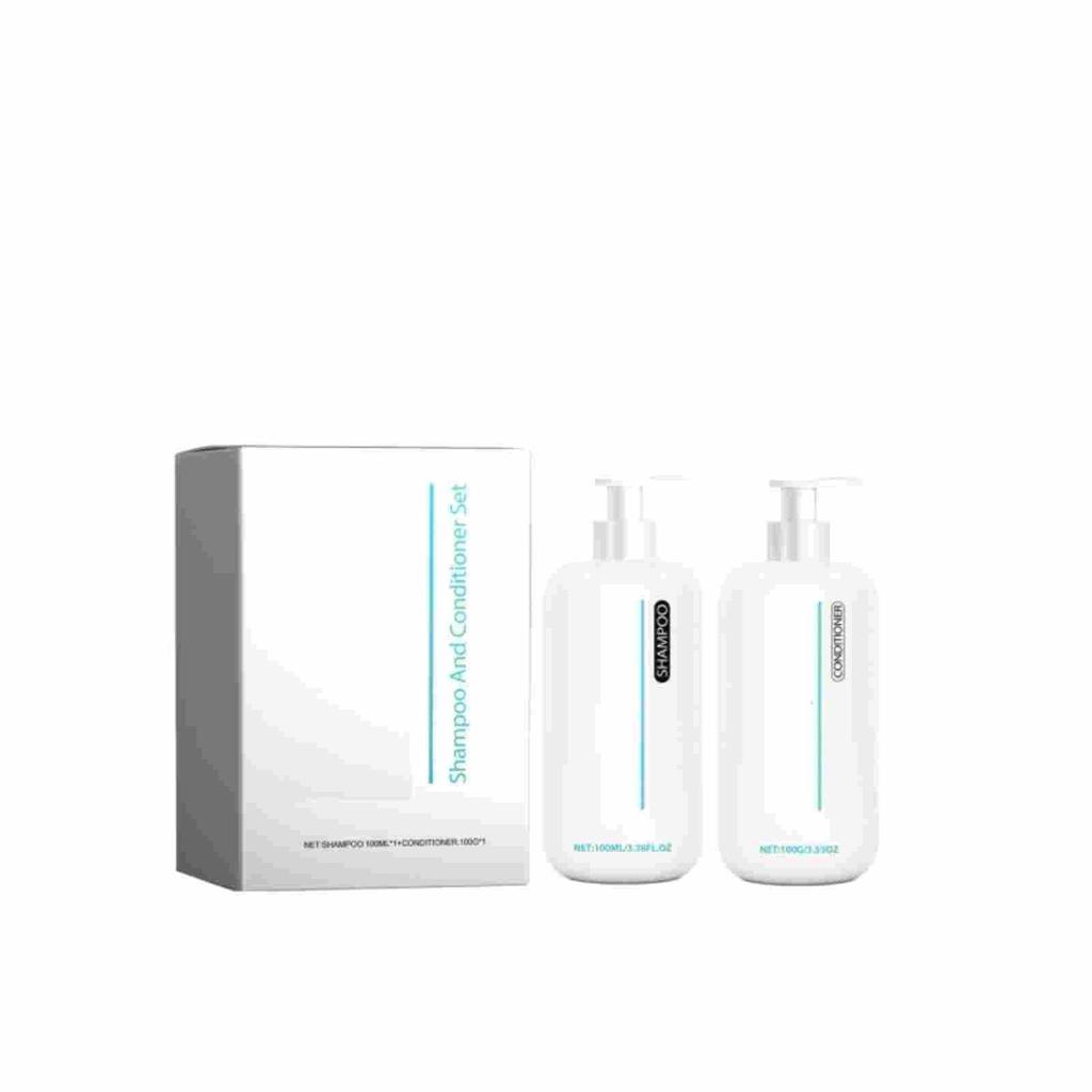 Ensemble Soin Capillaire Shampooing Hydratant en Profondeur Lisse Brillant Rafraîchissant Pellicules et Démangeaisons 100ML/3.38FL.OZ*2