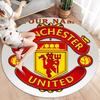 Manchester United F Custom Name Round Area Rug,Carpet Rug for Living Room Bedroom Sofa Playroom Decor,Non-slip Floor Mat