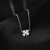 Women's Four-Leaf Clover Full Diamond Pendant Necklace - Trendy Live Stream Influencer Fashion Jewelry