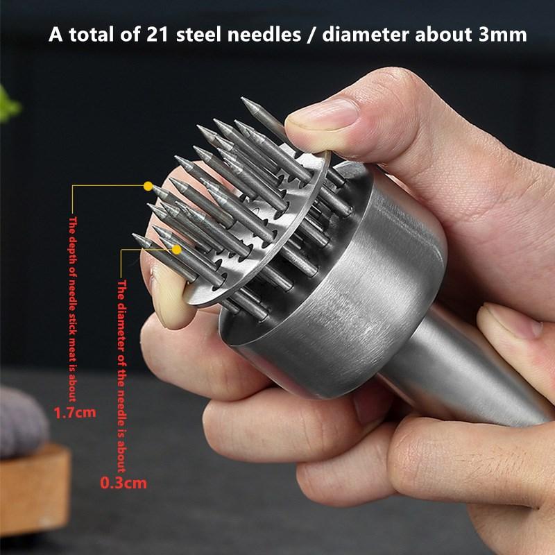 304 Stainless Steel Loose Meat Needle Meat Tenderizer Household Quick Insert Beef Artifact Loose Meat Hammer Steak Kitchen Tool