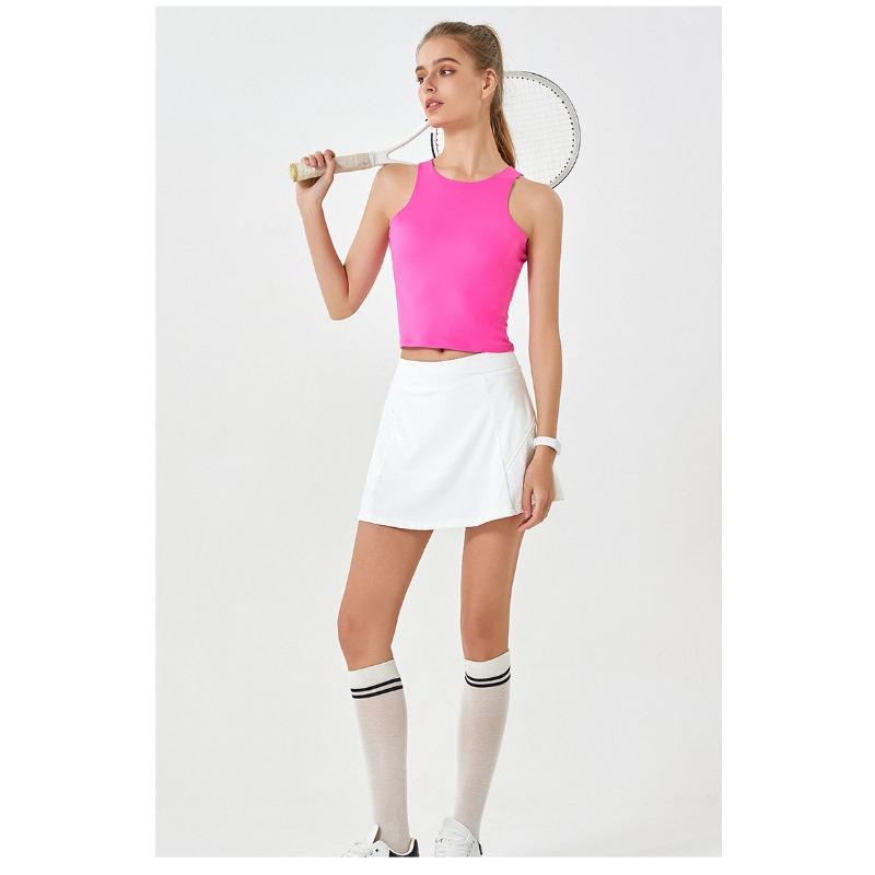 Dámské sportovní tielko na jógu s kulatým výstřihem a bez rukávů