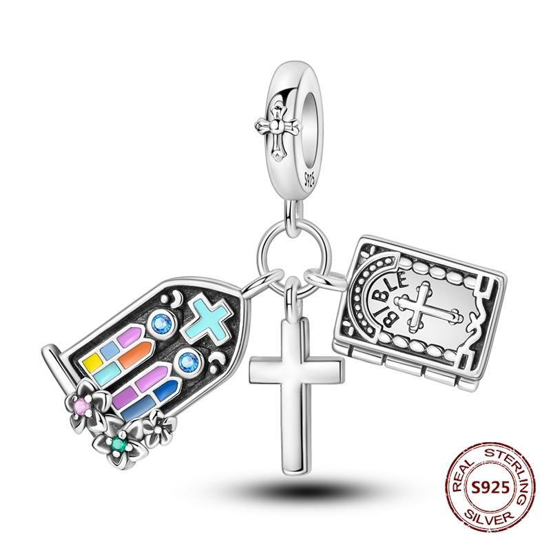 Teufelsaugen Anhänger 925 Kupfer Original Hand von Fatima Blauer Zirkon Kreuz Blaue Augen Charms Passend für Armband DIY Herstellung Zirkon Geschenk