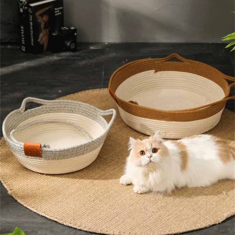 Cats Puppy Bed Basket Base Scratch Resistant Mat for Small to Medium Pet Creative Pet Bed Cute Nest Machine Washable