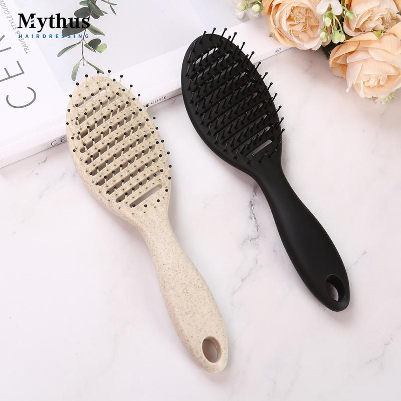 

Mythus Изогнутая выдалбливаемая расческа для распутывания волос, домашний салон, парикмахерская, женская расческа для массажа кожи головы, расческа, щетка для волос