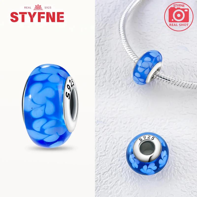Original Copper Flower Charms Glass Bead Colored Murano Fit Bracelet Diy For Women Fine Jewelry Gifts Making