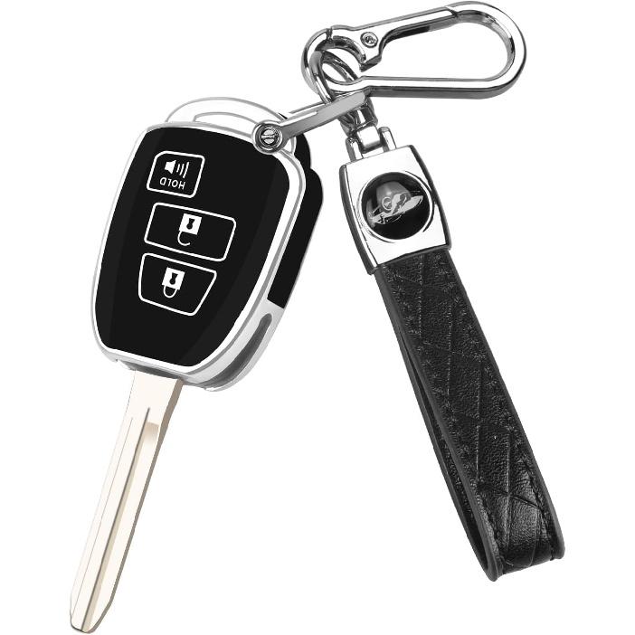 QBUC for Toyota Key Fob Cover with Keychain,Soft TPU Full Protection key fob cover Fit for Toyota 4Runner Corolla Tacoma etc