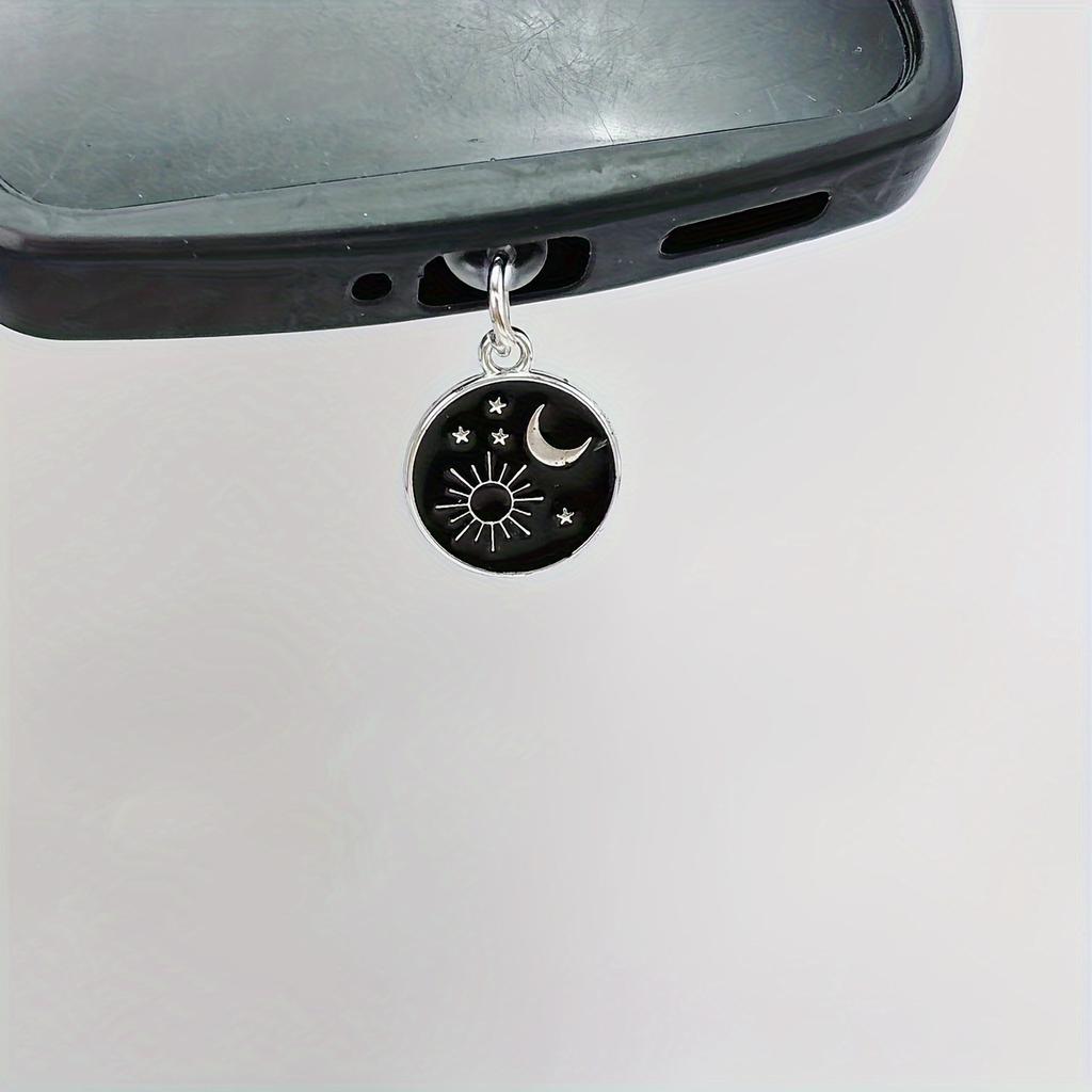 High-End Dark Style Stars and Moon Phone Dust Plug Pendant for IPhone Type-C/Android Port